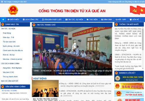 Cổng thông tin điện tử UBND xã Quế An